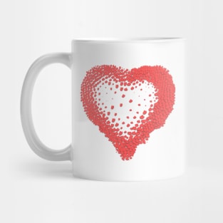 Art-inspired clothing, heart shape, red strokes Mug